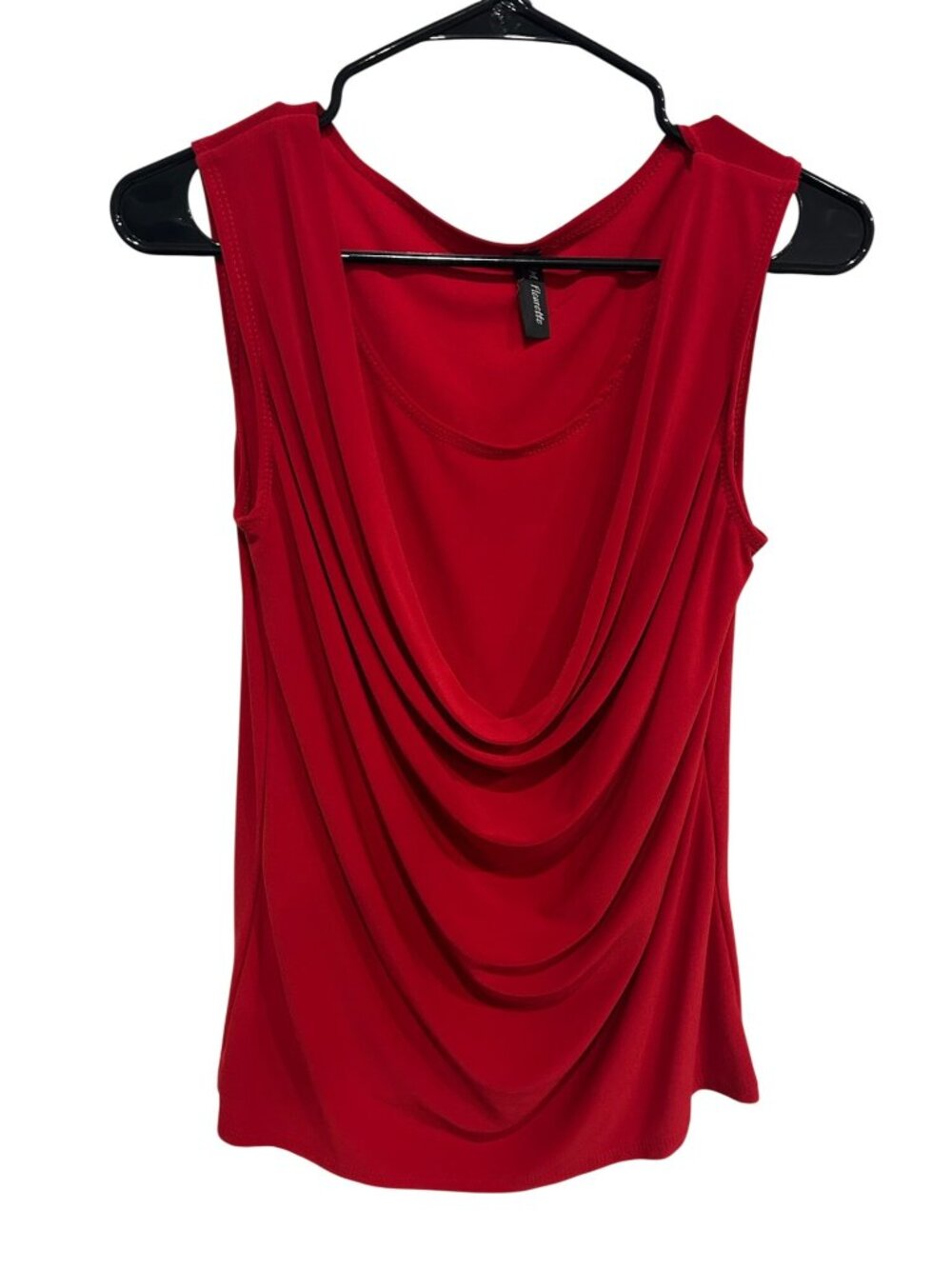 JM Fleurette Red Sleeveless Drape Neck Blouse Size L MobWife QuietLuxury